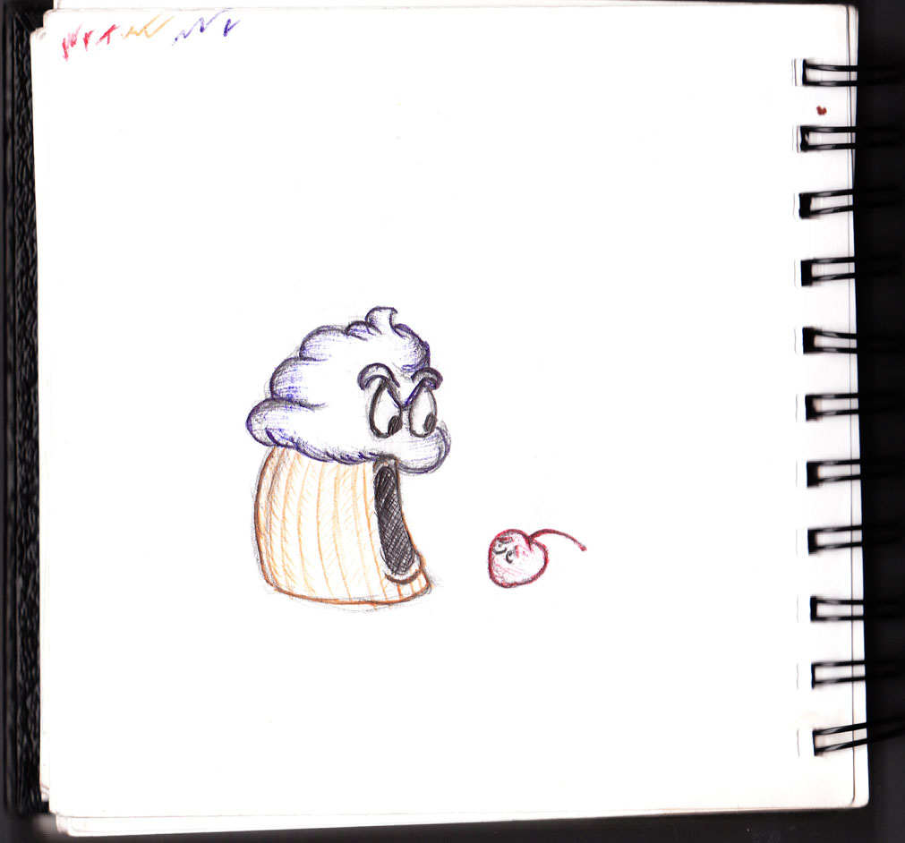"cupcake" "sketch" "color" "imushroomu"