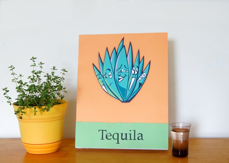 Tequila Agave Plant Paper Art Piece 8"x11"